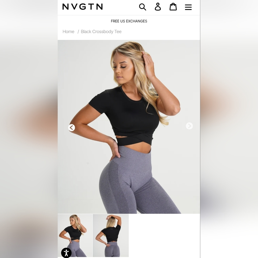 NVGTN black crossbody tee Small